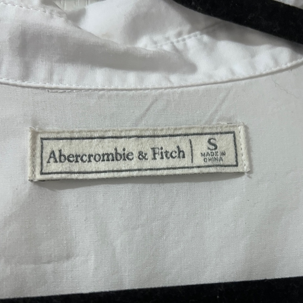 Abercrombie & Fitch Easy-Waist Puff Sleeve Poplin Shirt Dress White size S - Picture 5 of 5